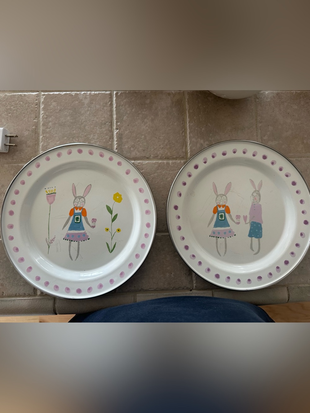 World Market Easter Metal Enamel Plates